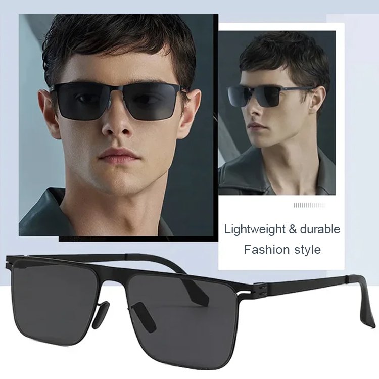 Fashionable square frame polarized sunglasses