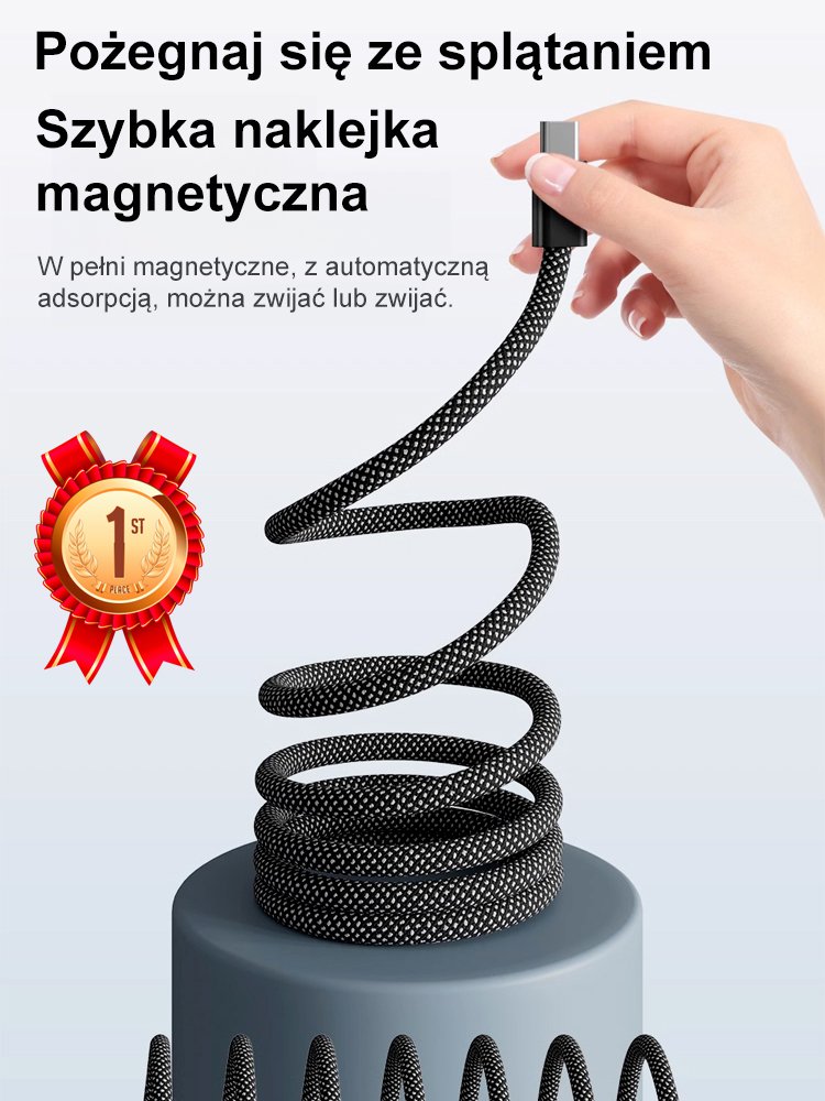 Technologia czarna] Kabel do szybkiego ładowania danych z absorberem magnetycznym