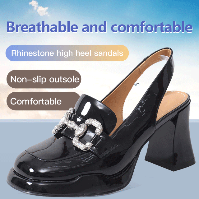 Rhinestone Closed Toe High Heel Sandals