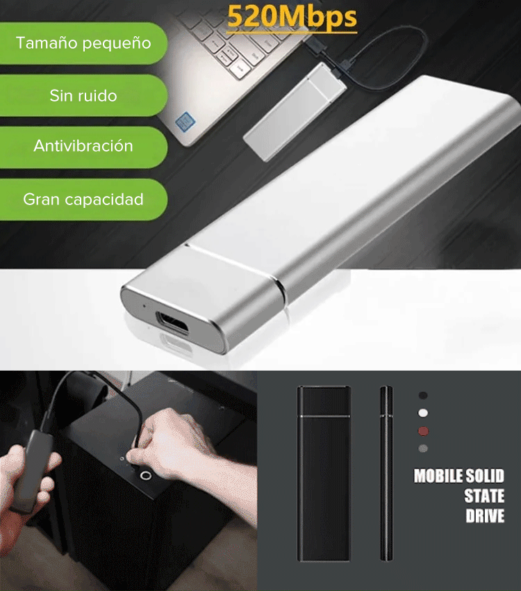 Disco duro móvil SSD almacenamiento de estado sólido