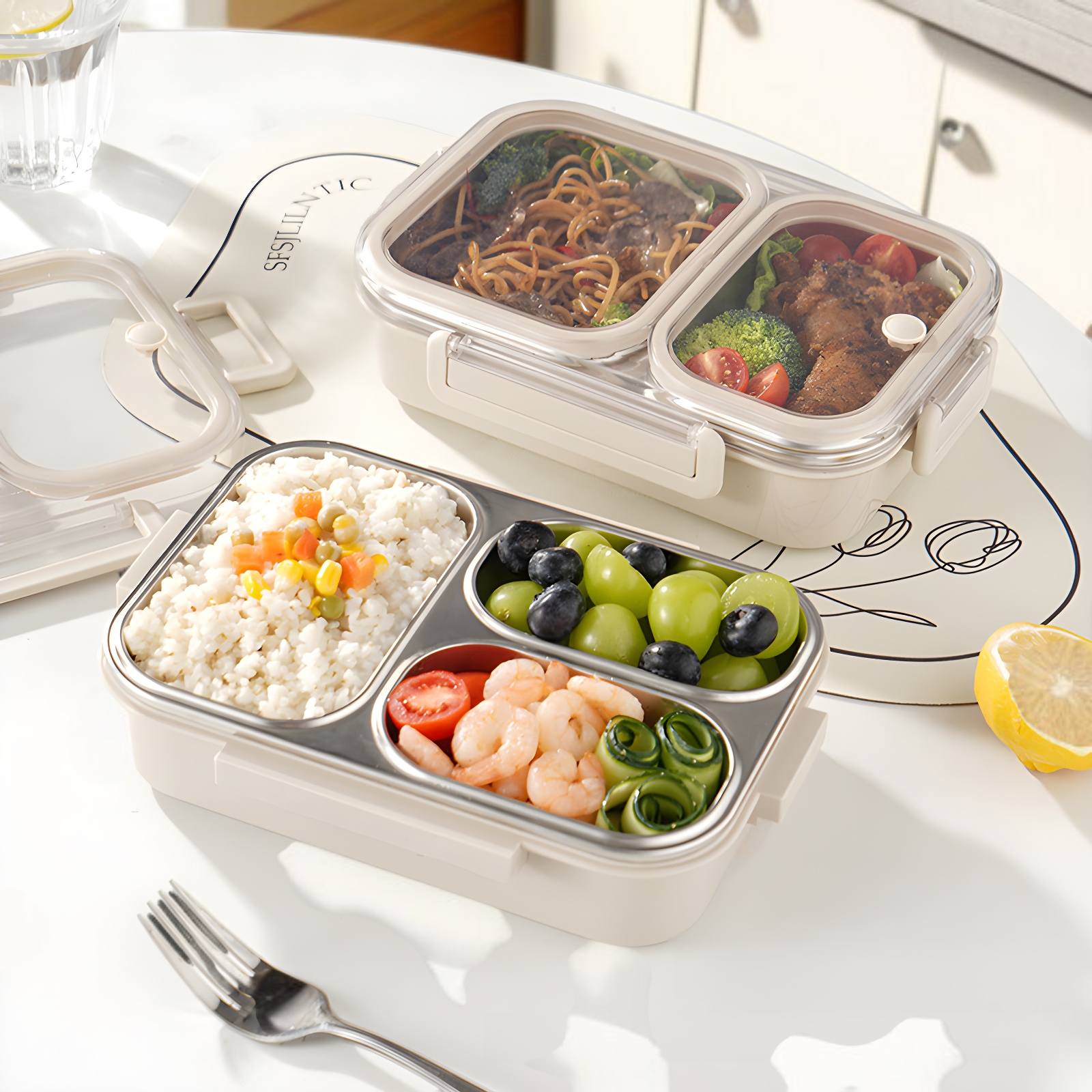 学生・オフィス向けポータブルランチボックスの持ち手