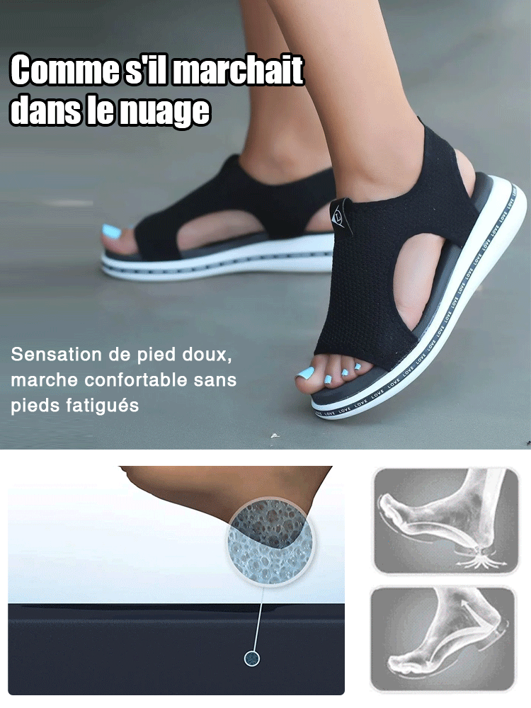 Sandales en maille orthopédique super douces