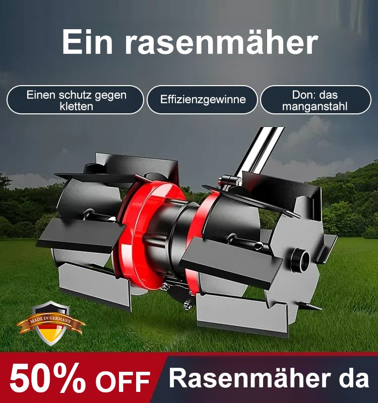 Unkrautjäten und Lösen von Rädern für Rasenmäher