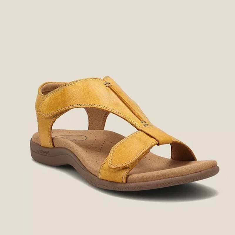 Flat Sandals Arch Massage Hook and Loop Casual Beach Sandals