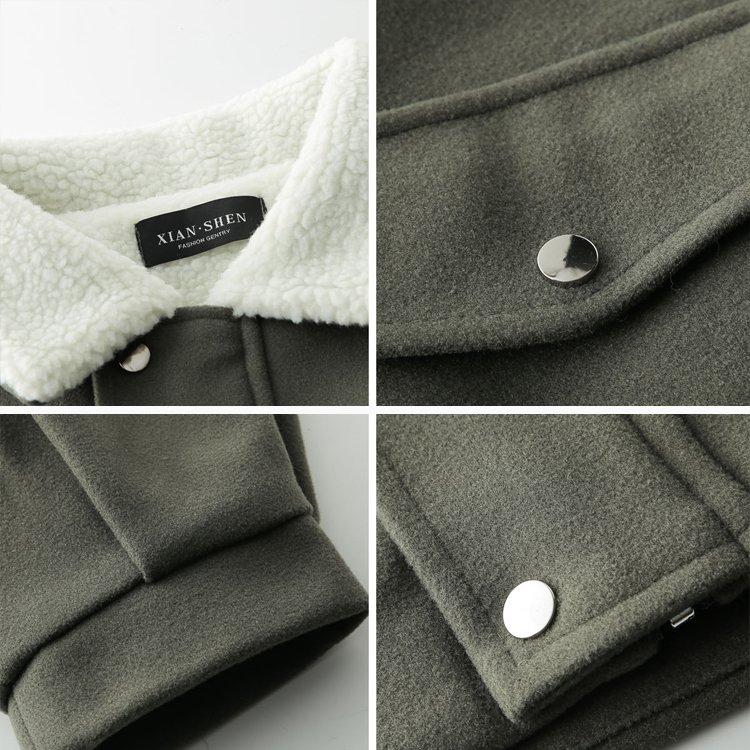 ラムズウール厚手の保温性ジャケット　メンズ