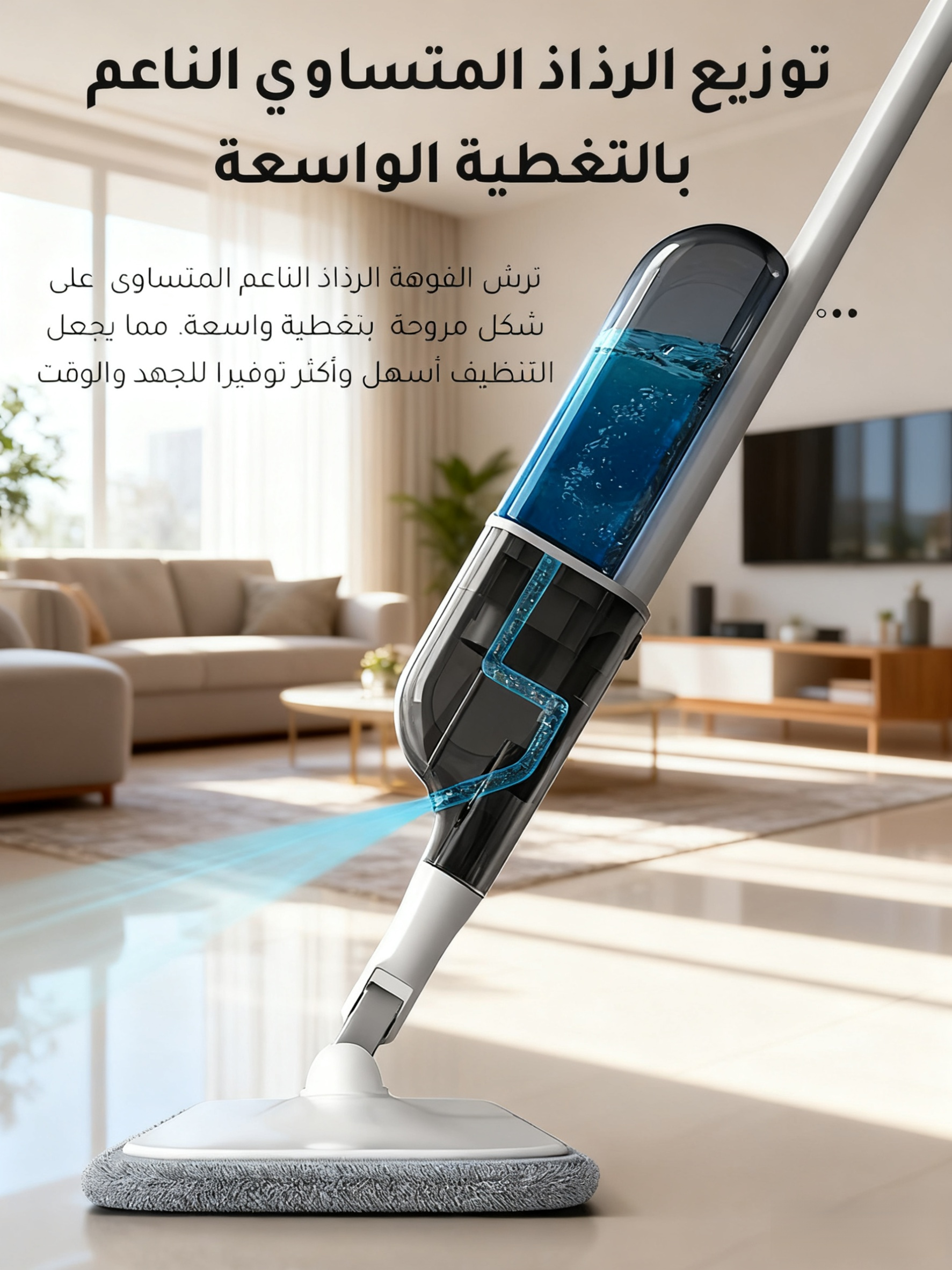 ممسحة أرضية منزلية مبتكرة ذات خزان ماء ووظيفة رشا ماء 