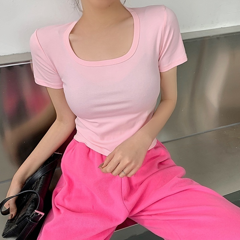 여성 여름 순면 반팔 티셔츠