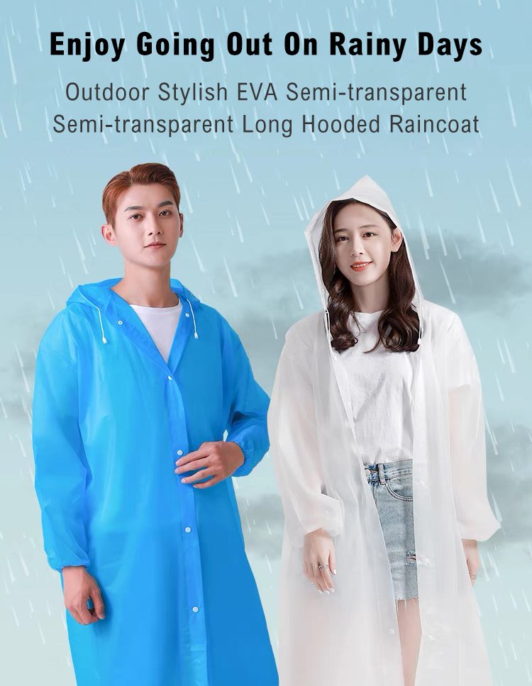 Eco-friendly EVA Reusable Raincoat