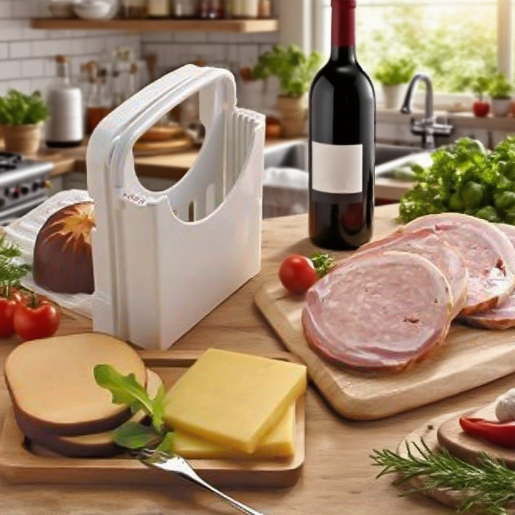 Einfache Handhabung des Brotschneiders beim Frühstück