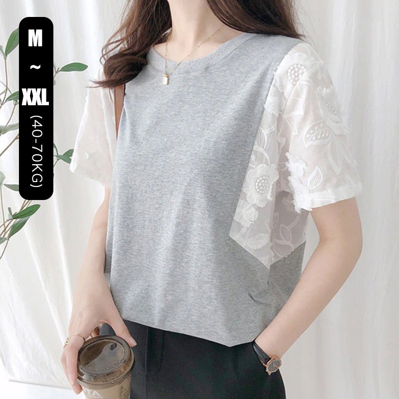 レース袖付きTシャツ