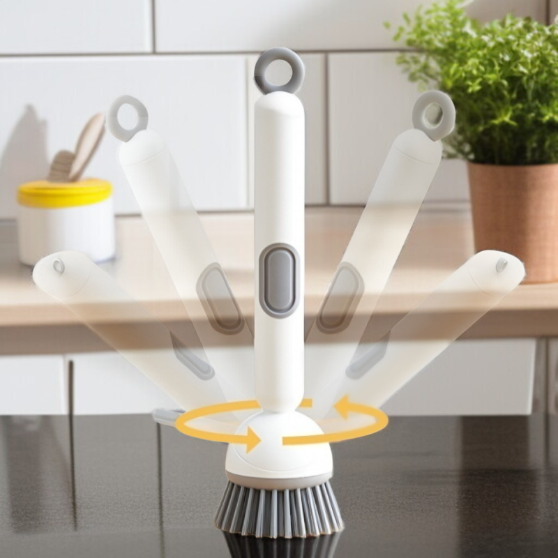 긴 손잡이 회전 브러쉬 사용 모습