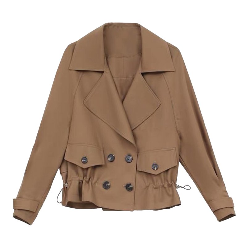 Korean style short fashion trench coat