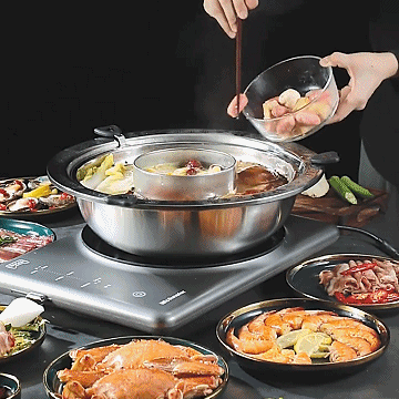 스테인리스강 분리형 회전 승강식 샤브냄비