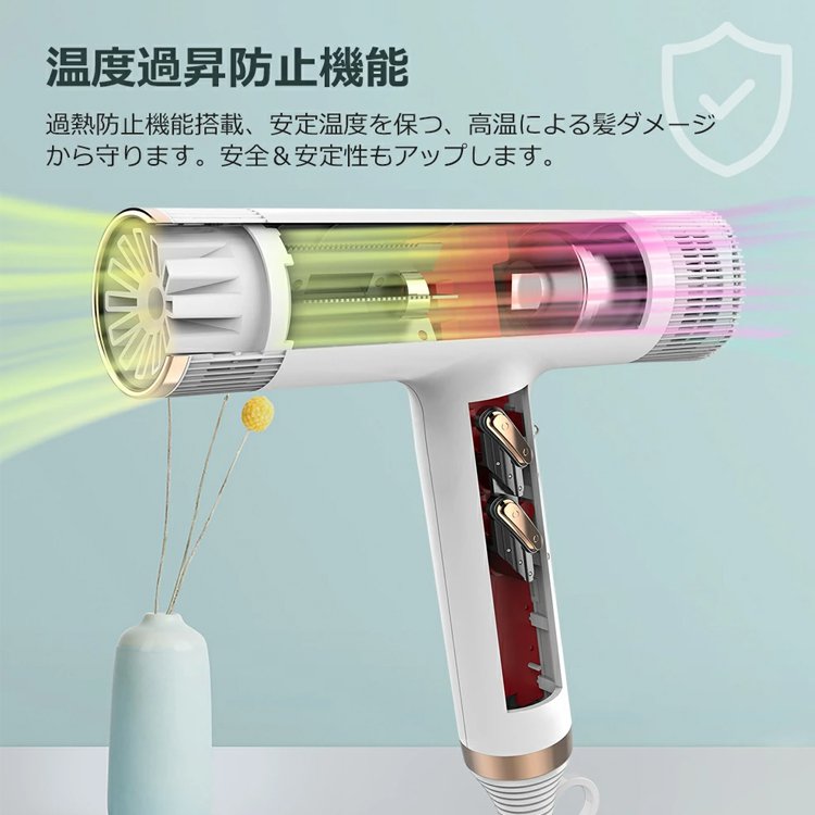 【二点目半額】【マイナスイオンドライヤー】マイナスイオン、静音設計、大風量、３モード調節、コンパクト