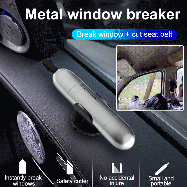 In-car multifunctional emergency safety hammer