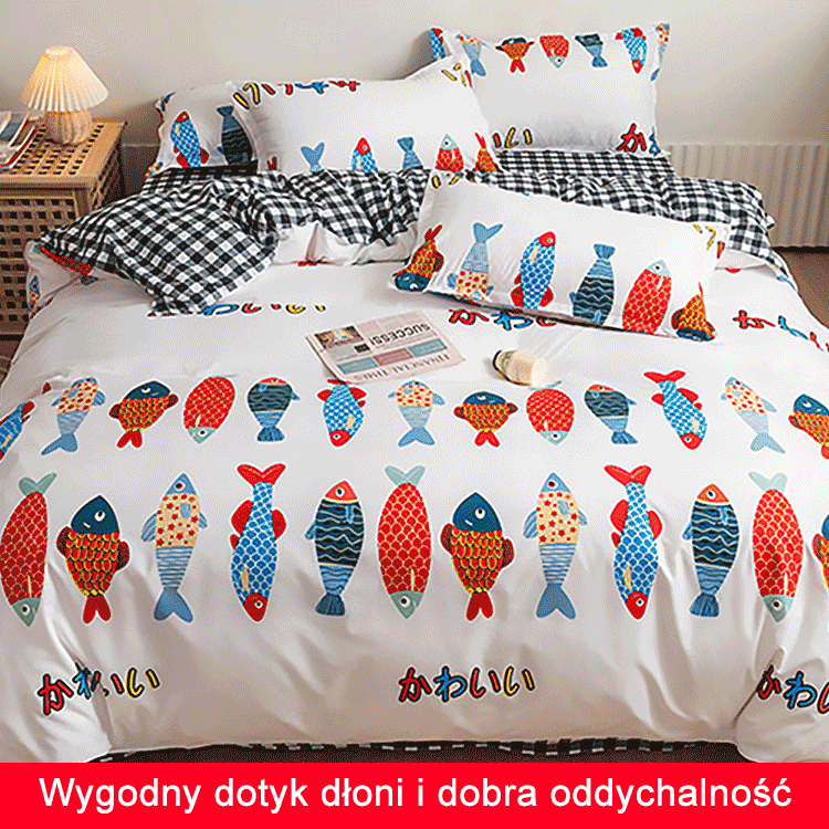 Wysokiej jakości drukowany komplet pościeli 4szt.
