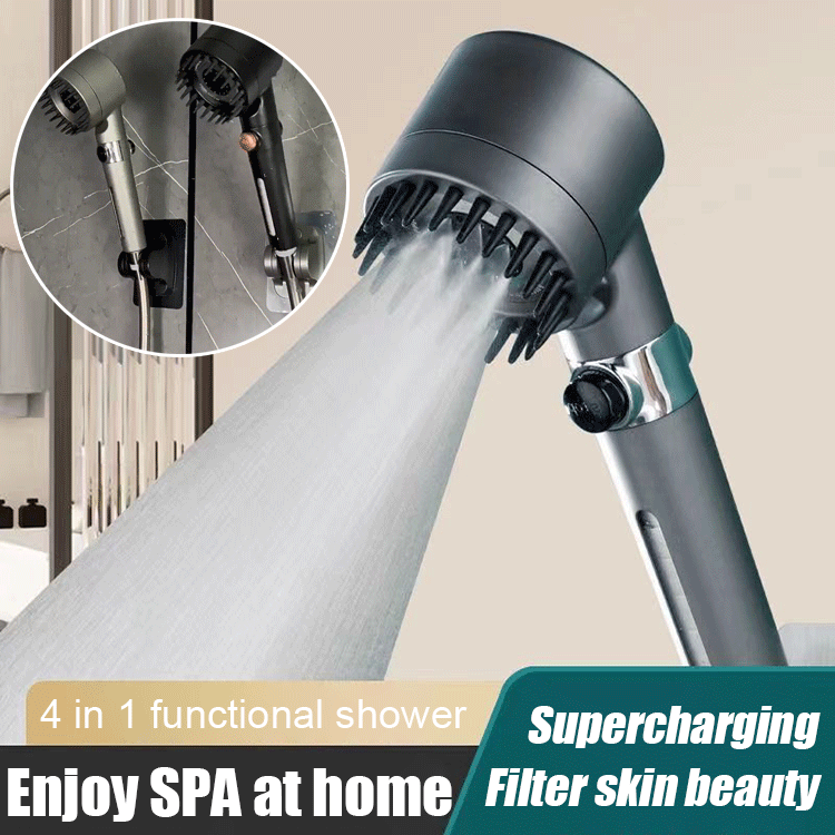 Multifunctional supercharged hand-held shower