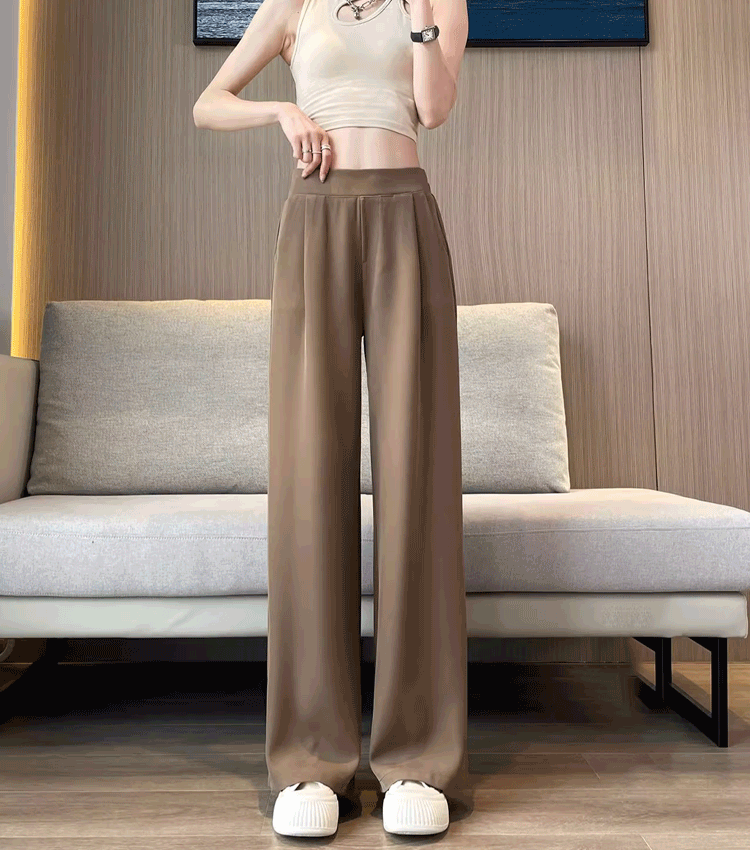 夏の薄手カジュアルワイドパンツ