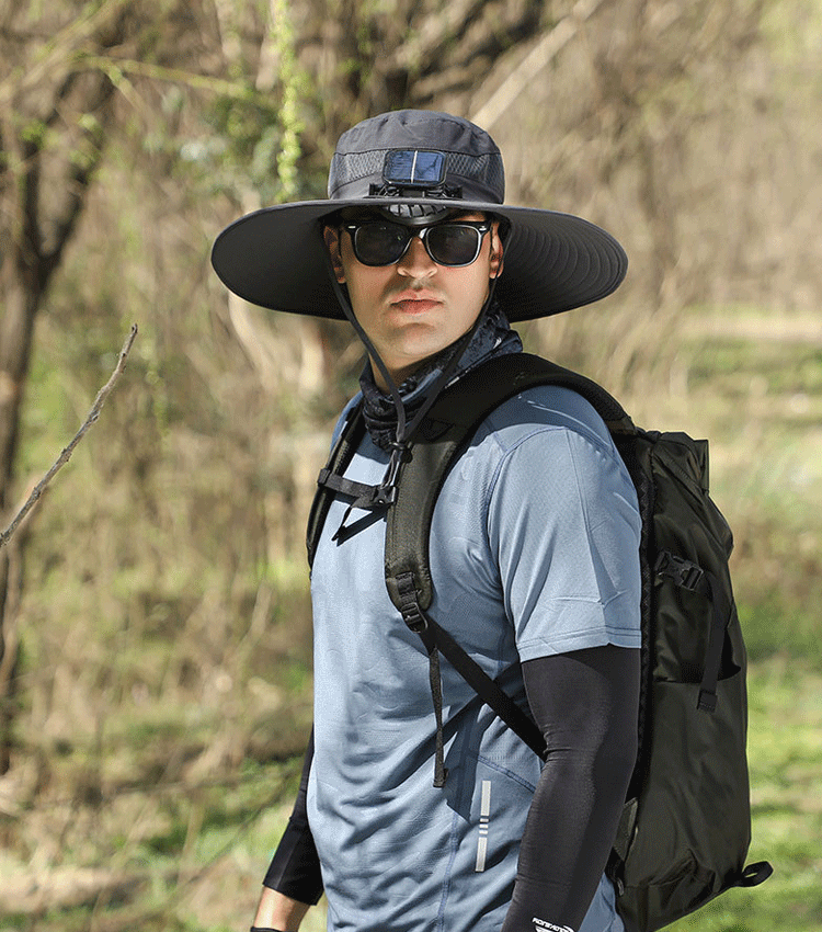 ソーラー扇風機付きUVカット帽子