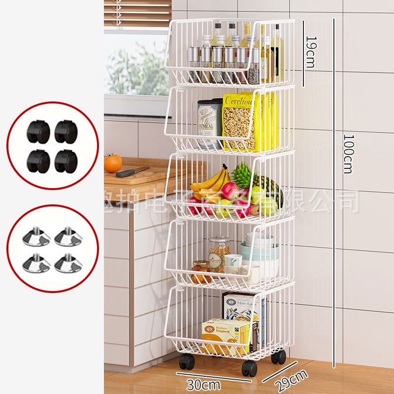 ホワイト（5段・30cm）キャスター付き