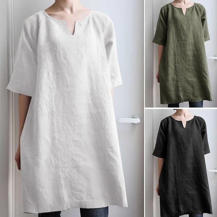 綿麻チュニック