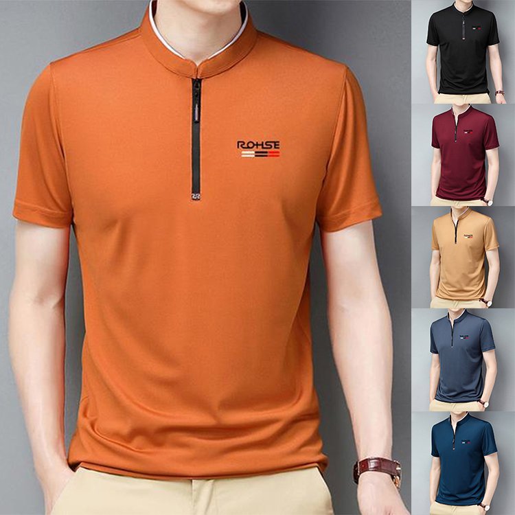 스탠딩 넥 아이스 T 셔츠