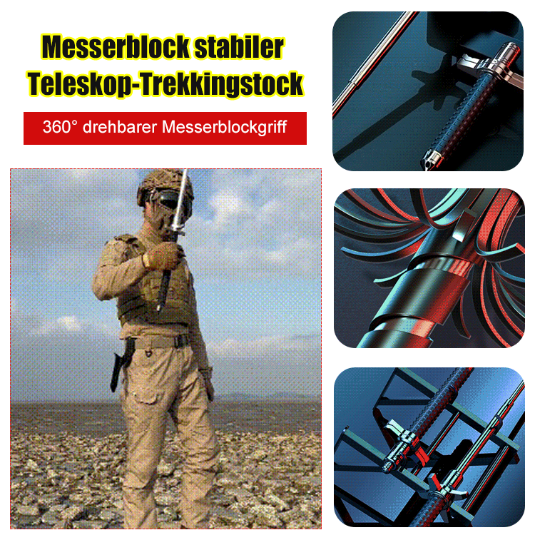 Messerblock stabiler Teleskop-Trekkingstock