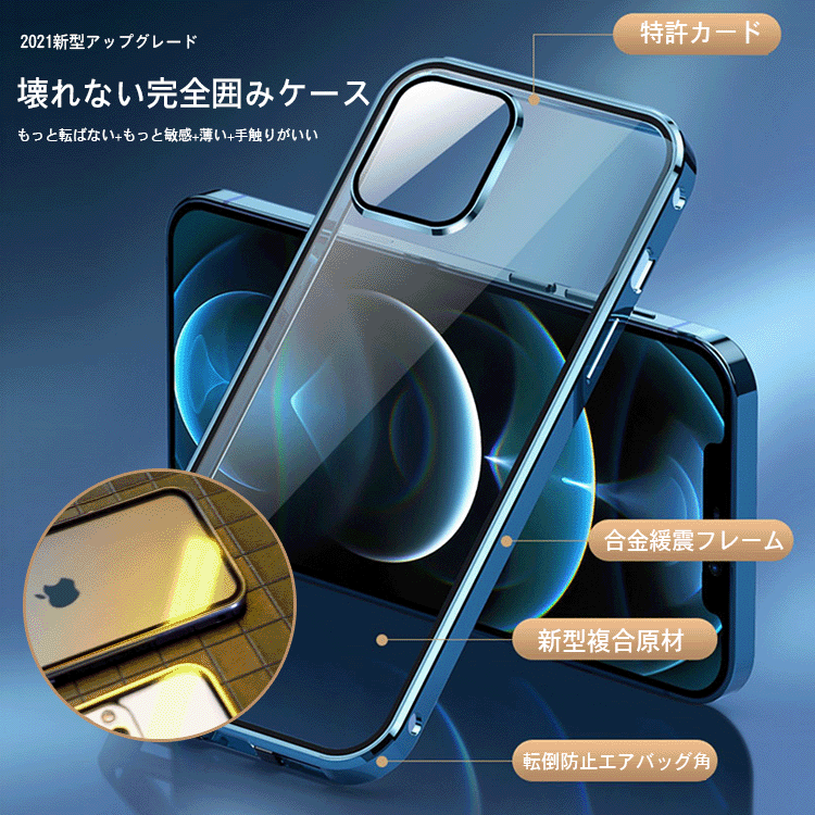 マグニートー  フリップカバー型両面ガラススマホケー