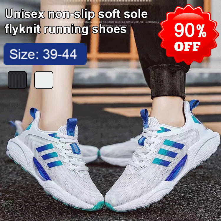 Unisex non-slip soft sole flyknit running shoes