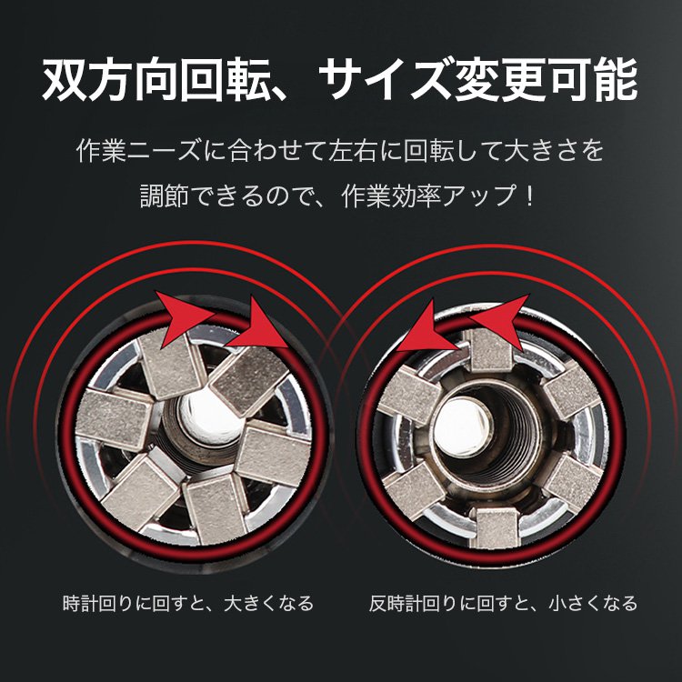 調節可能マジックソケットレンチ