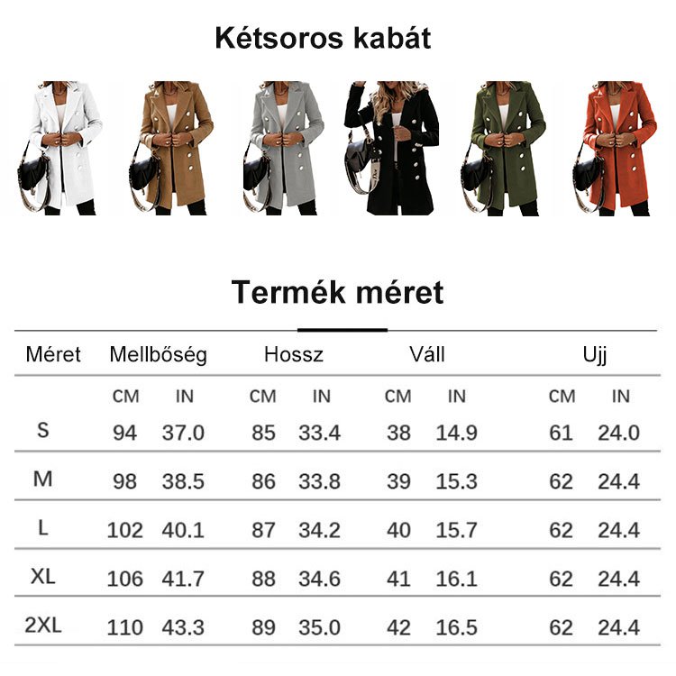 Blézergallérral kétsoros nizikabát