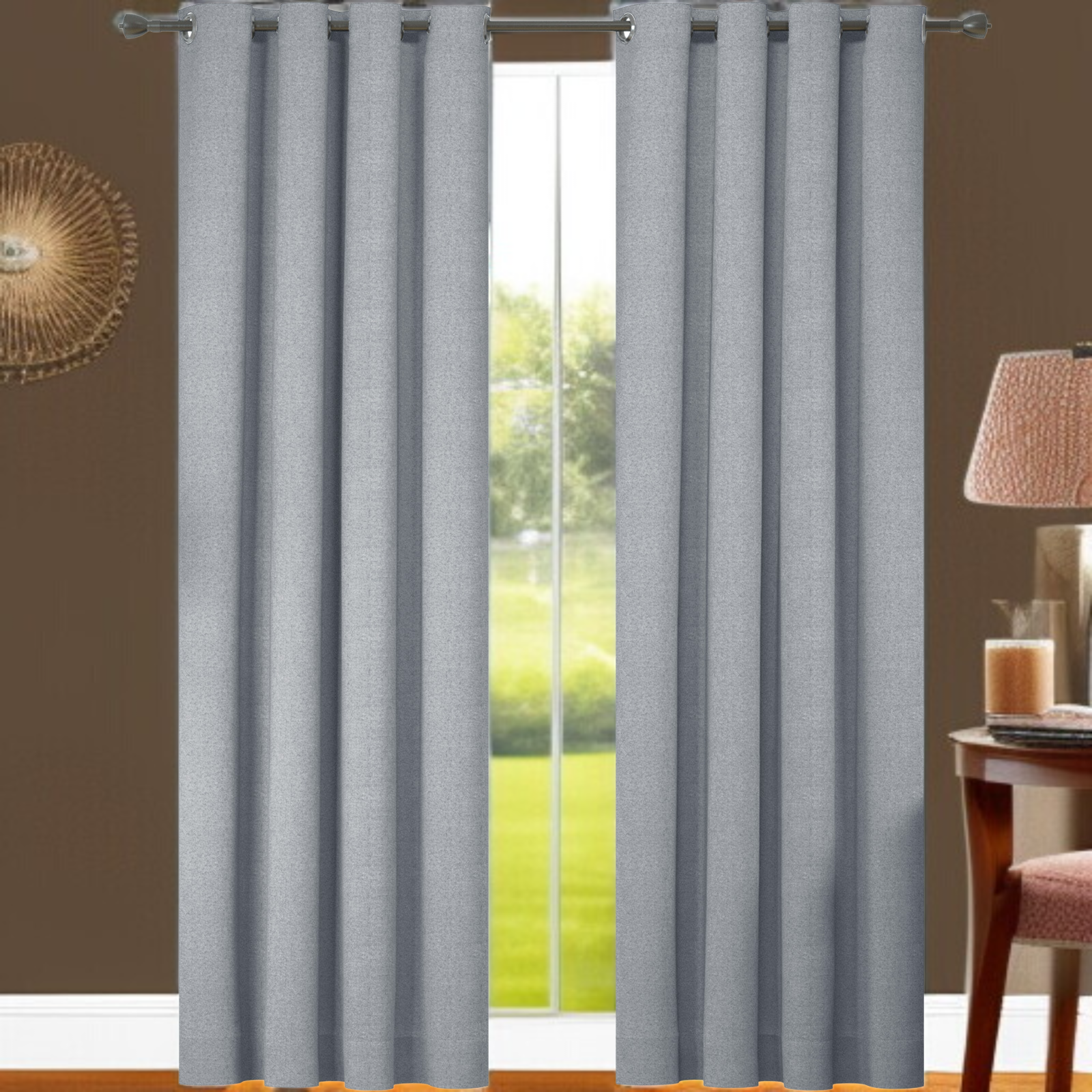 寝室用ソリッドカラー高遮光カーテンの全体画像