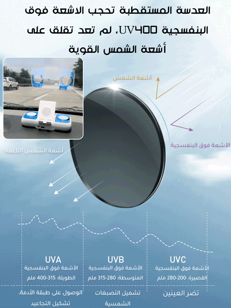 نظارة الطيار الأمريكية الفوتوكروميك مع الساق المرنة