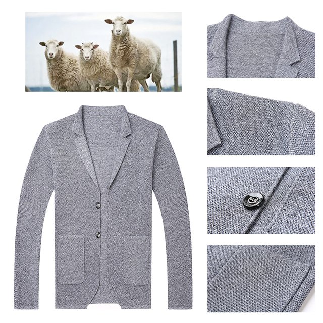 남성 스탠드칼라 니트 카디건
