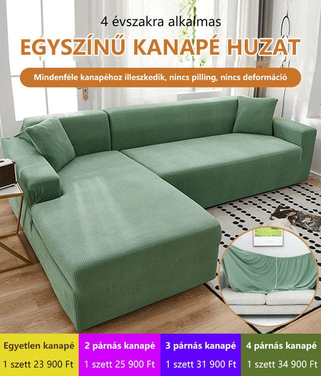 Egyszínű kanapé huzat