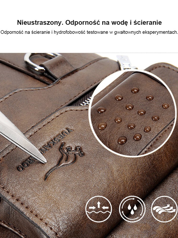 Męska torba biznesowa z bydlęcej skóry