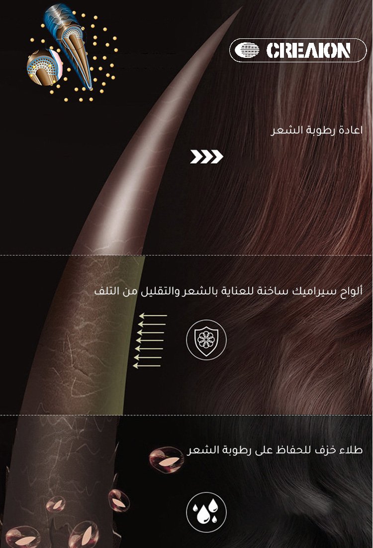 فرشاة فرد الشعر مع الأيونات السالبة، الشحن usb