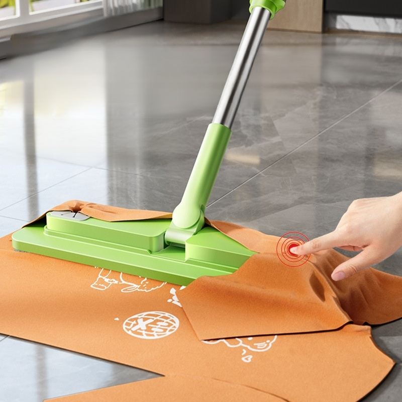 Small Mop with Secure Clip for Fast Cloth Replacement