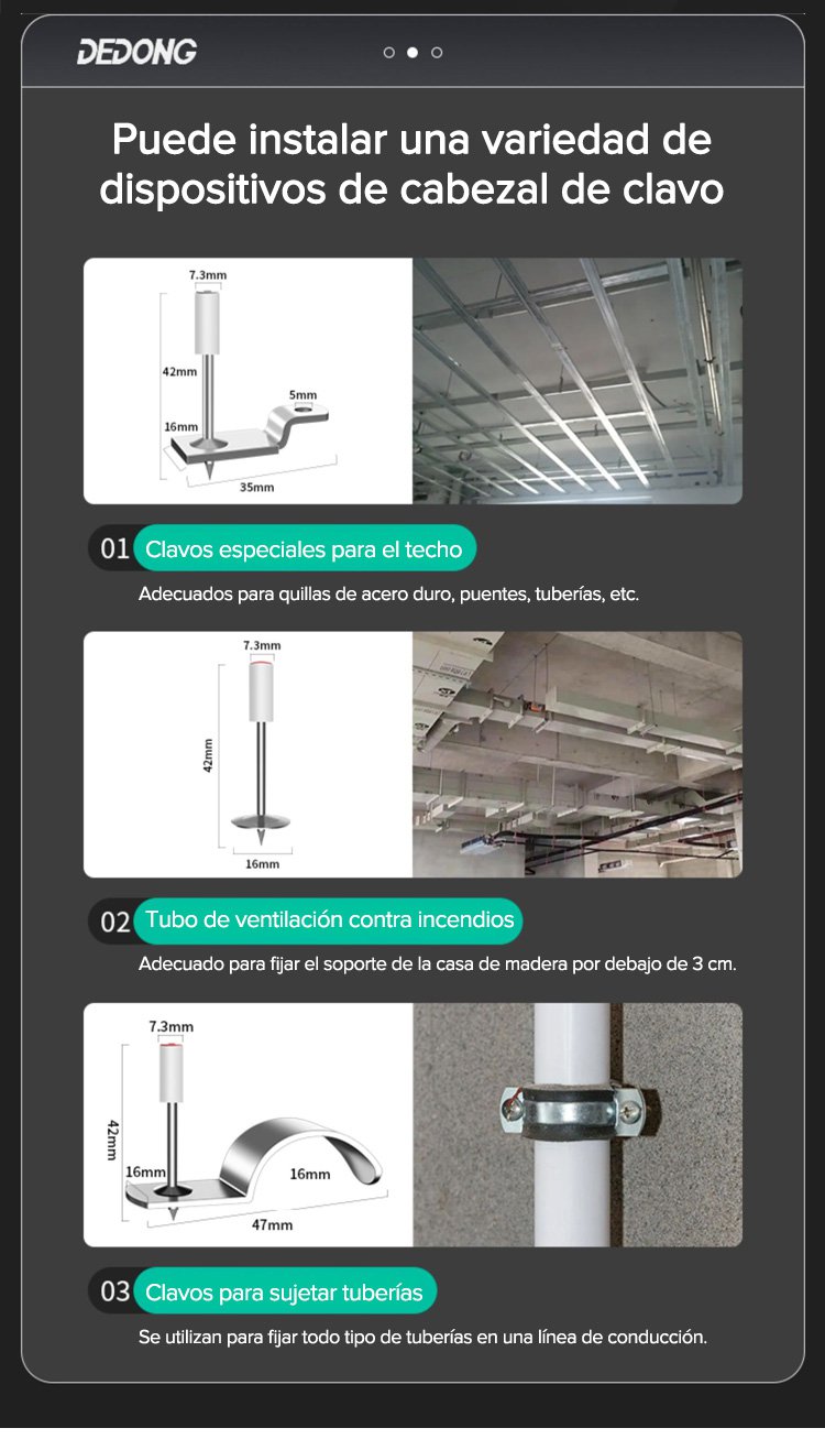 Herramienta ligera de clavos para reparación y montaje