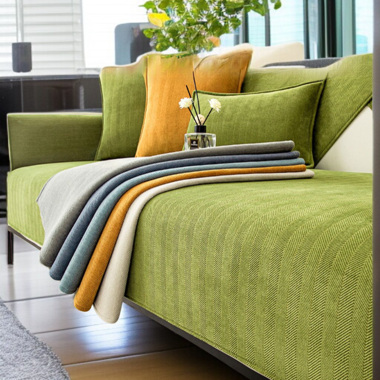 高品質シュニール素材 ソファカバー詳細