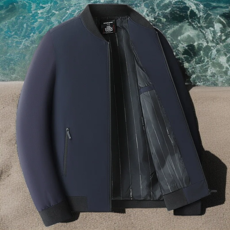 소프트 스킨 소재 남성 재킷 근접 이미지