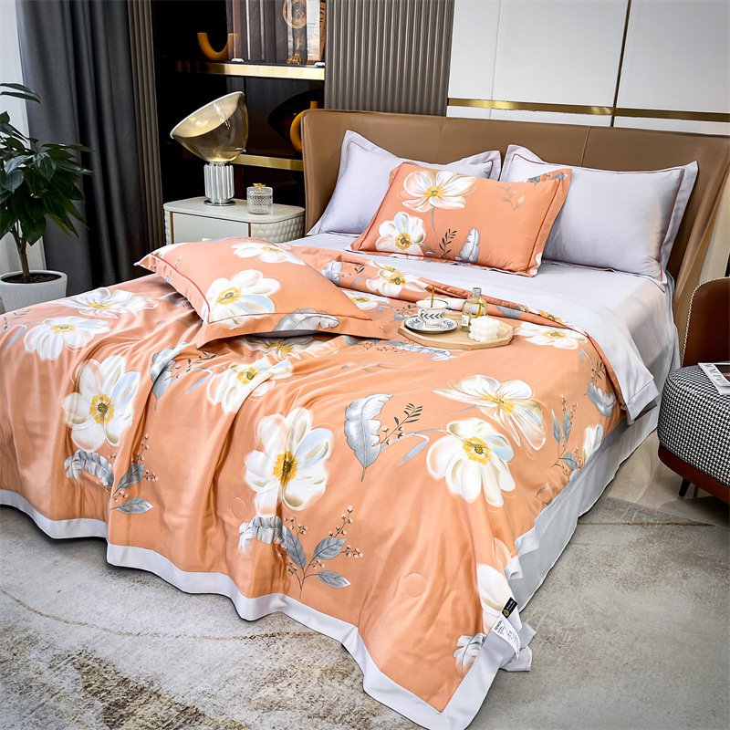 オレンジ・花柄