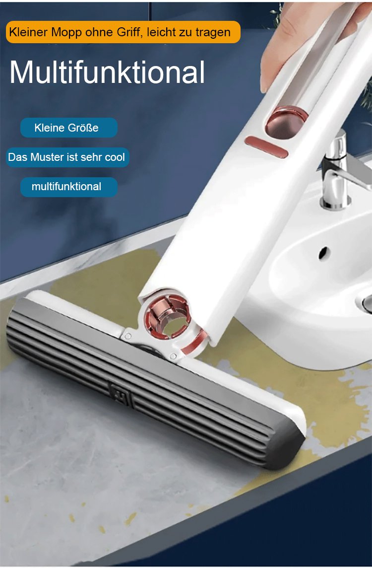 Der faule kleine Mopp in Aktion auf Holzboden