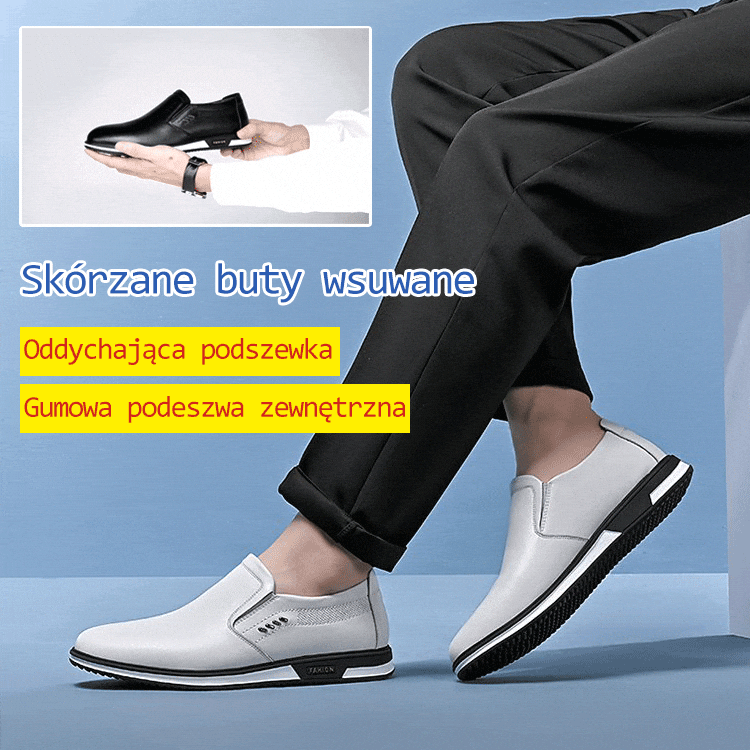 Brytyjskie skórzane buty slip-on
