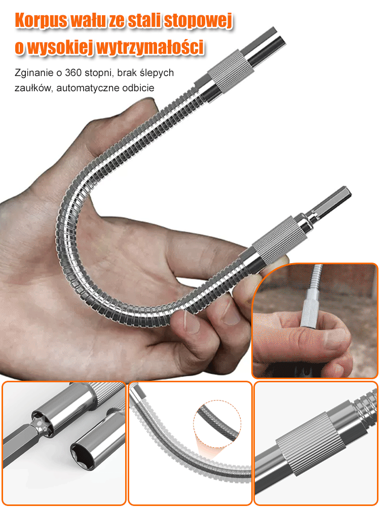Elastyczny wkrętak z metalowym trzpieniem - przekierowanie