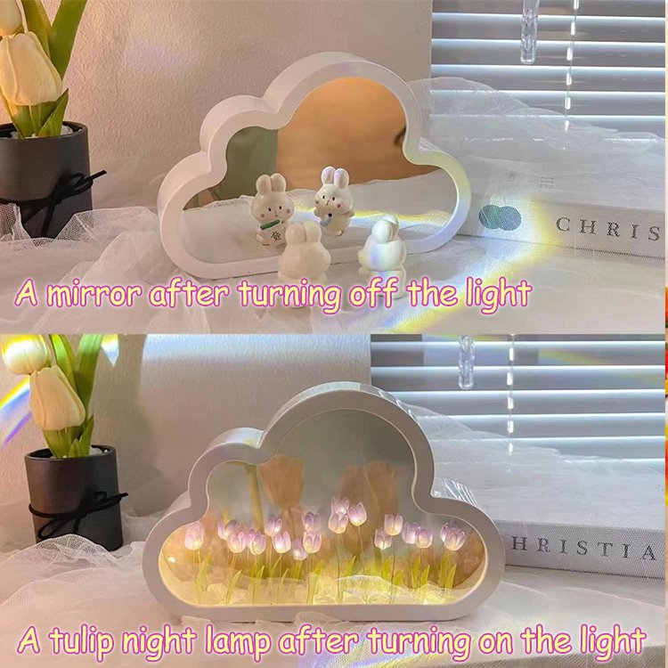 Cloud Tulip Mirror Night Light