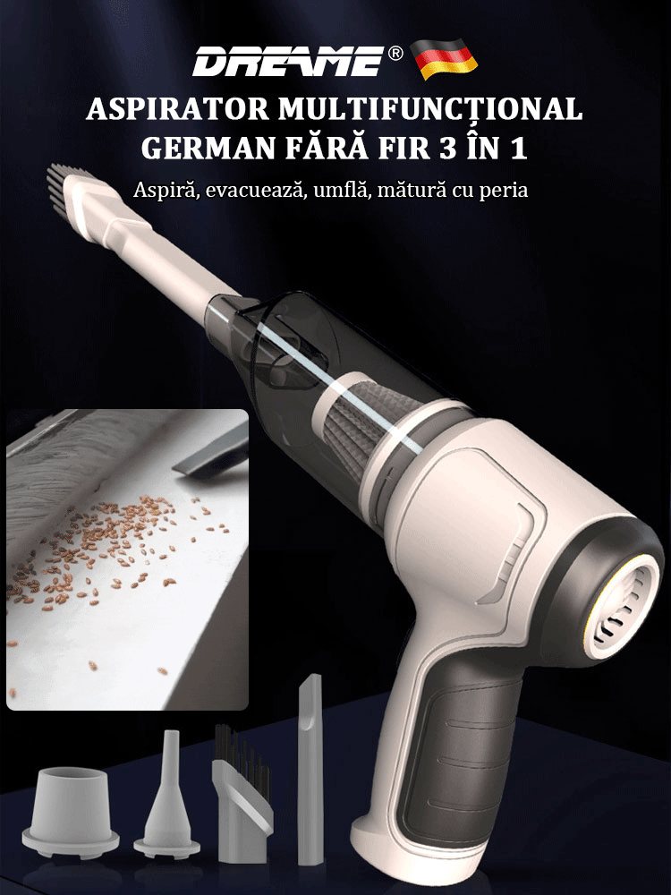 Aspirator fără fir cu funcții multiple