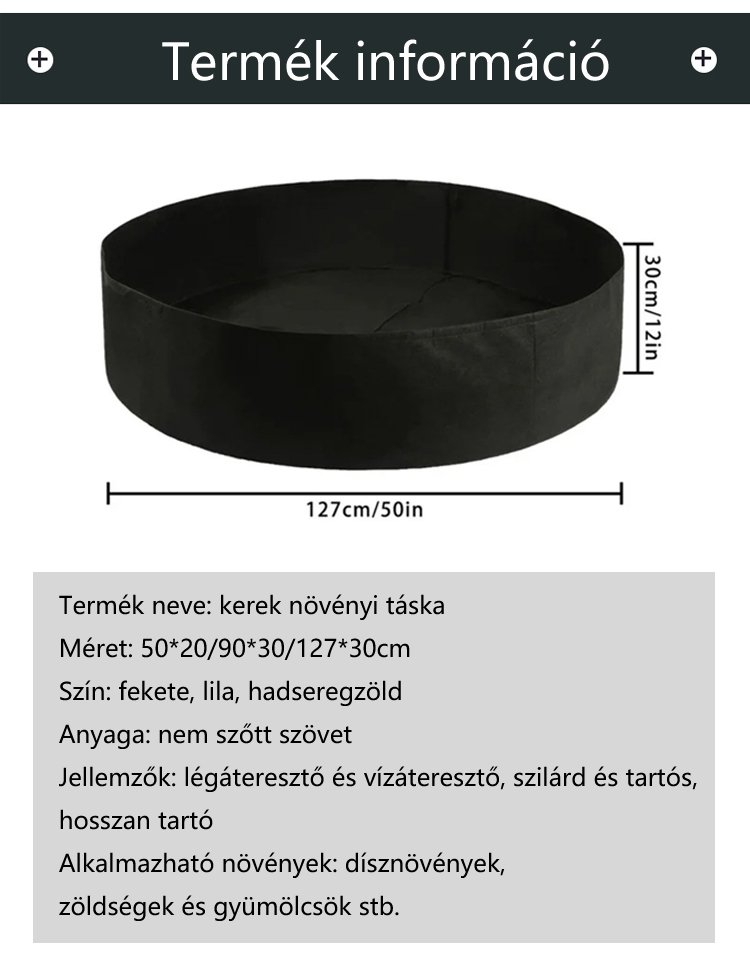 Környezetbarát filc ültető zsák teraszra