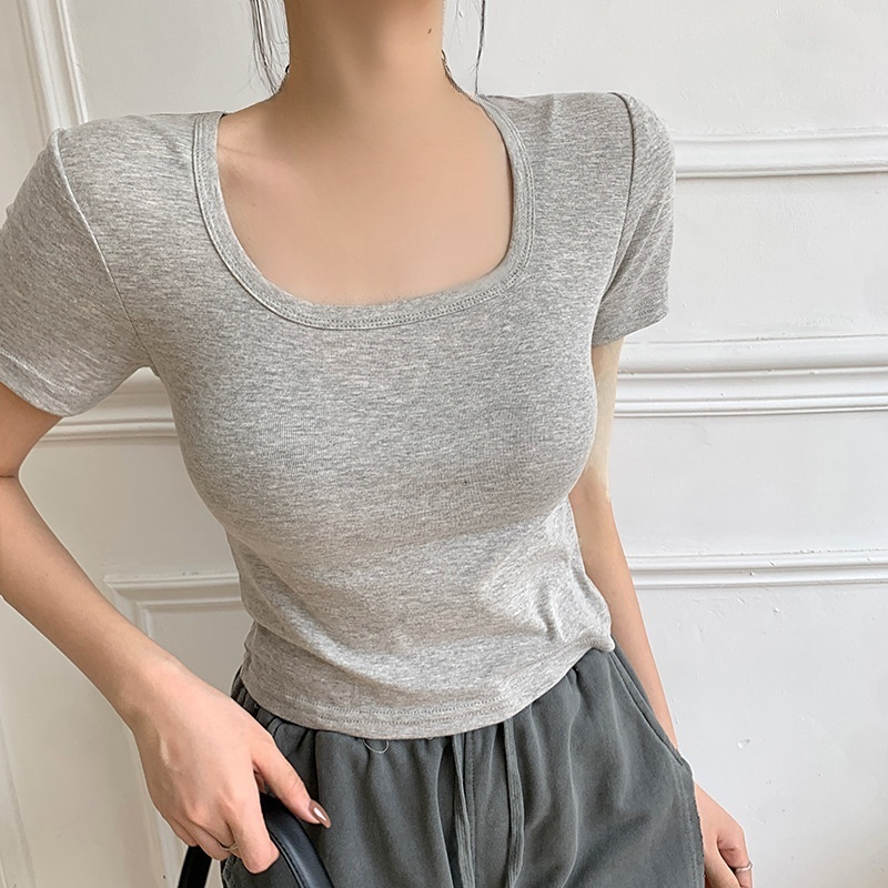 여성 여름 순면 반팔 티셔츠