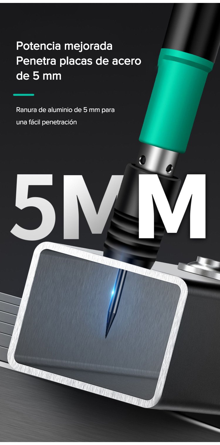 Herramienta portátil de disparo de clavos en uso